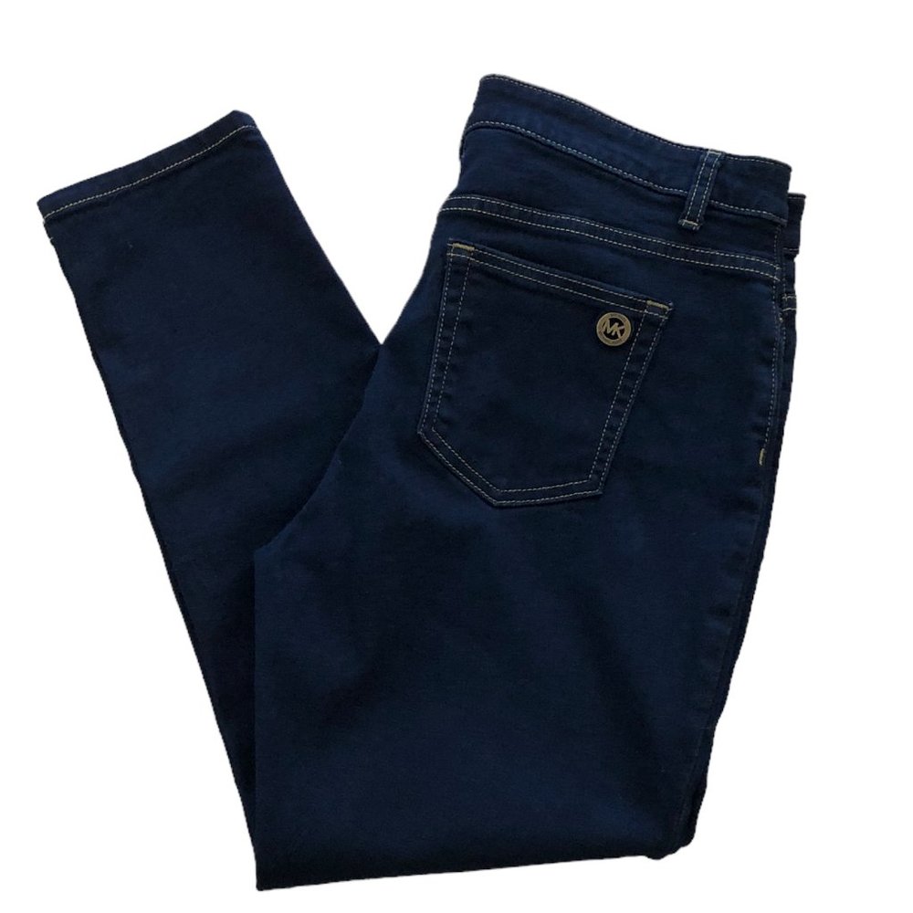 Michael Kors High waisted straight leg dark wash jeans